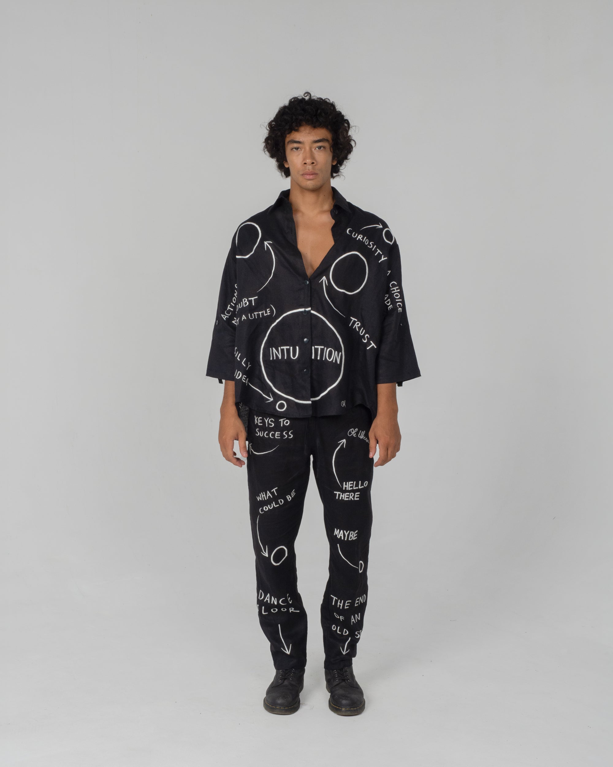 INTUITIVE BLACK HOLE Modular Unisex Linen Set
