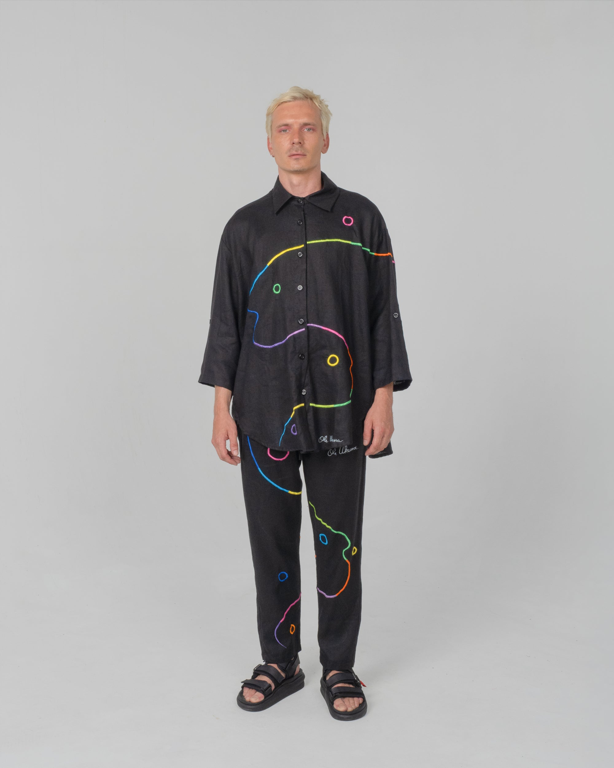 BLACK RAINBOW Modular Unisex Linen Set