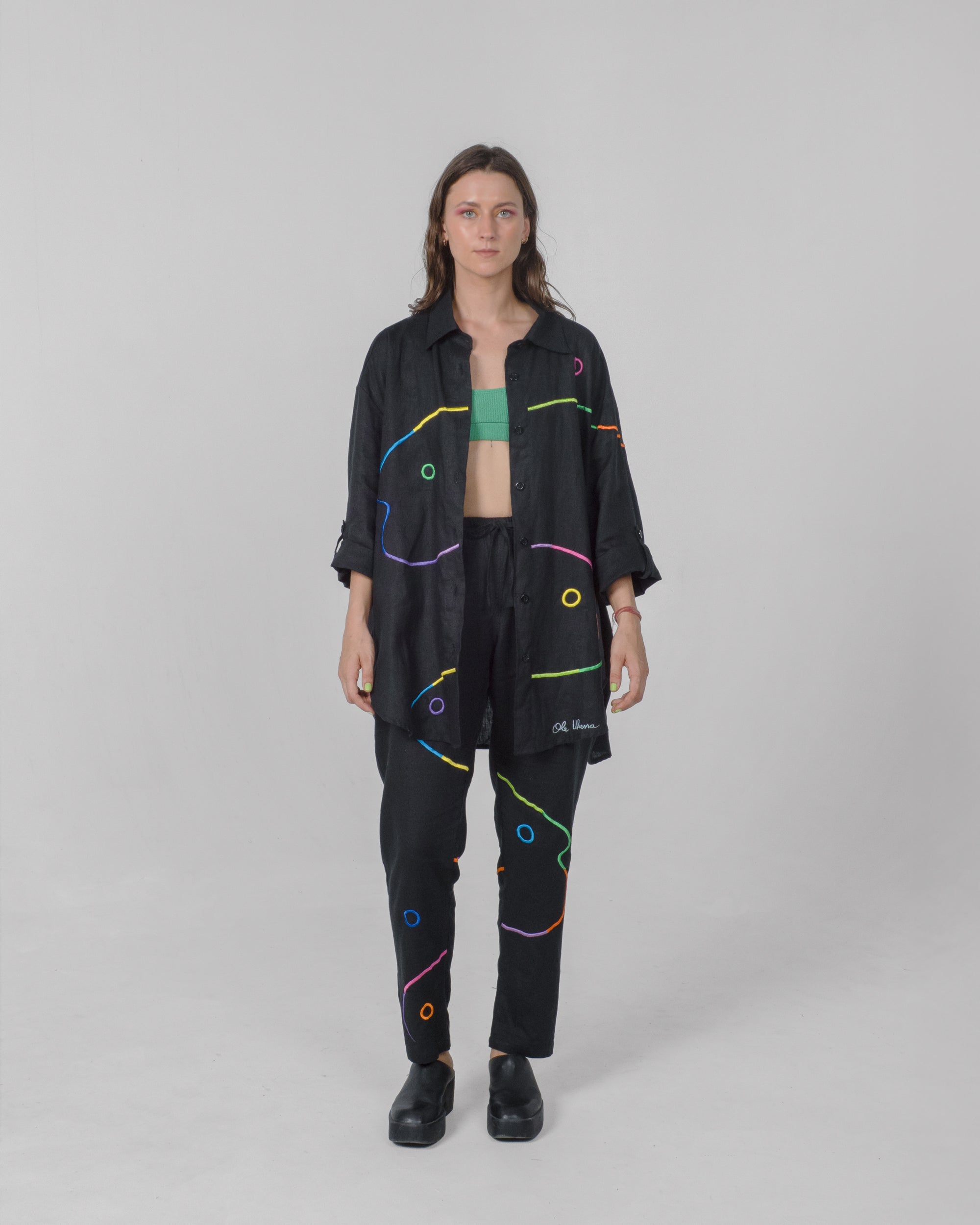 BLACK RAINBOW Modular Unisex Linen Set