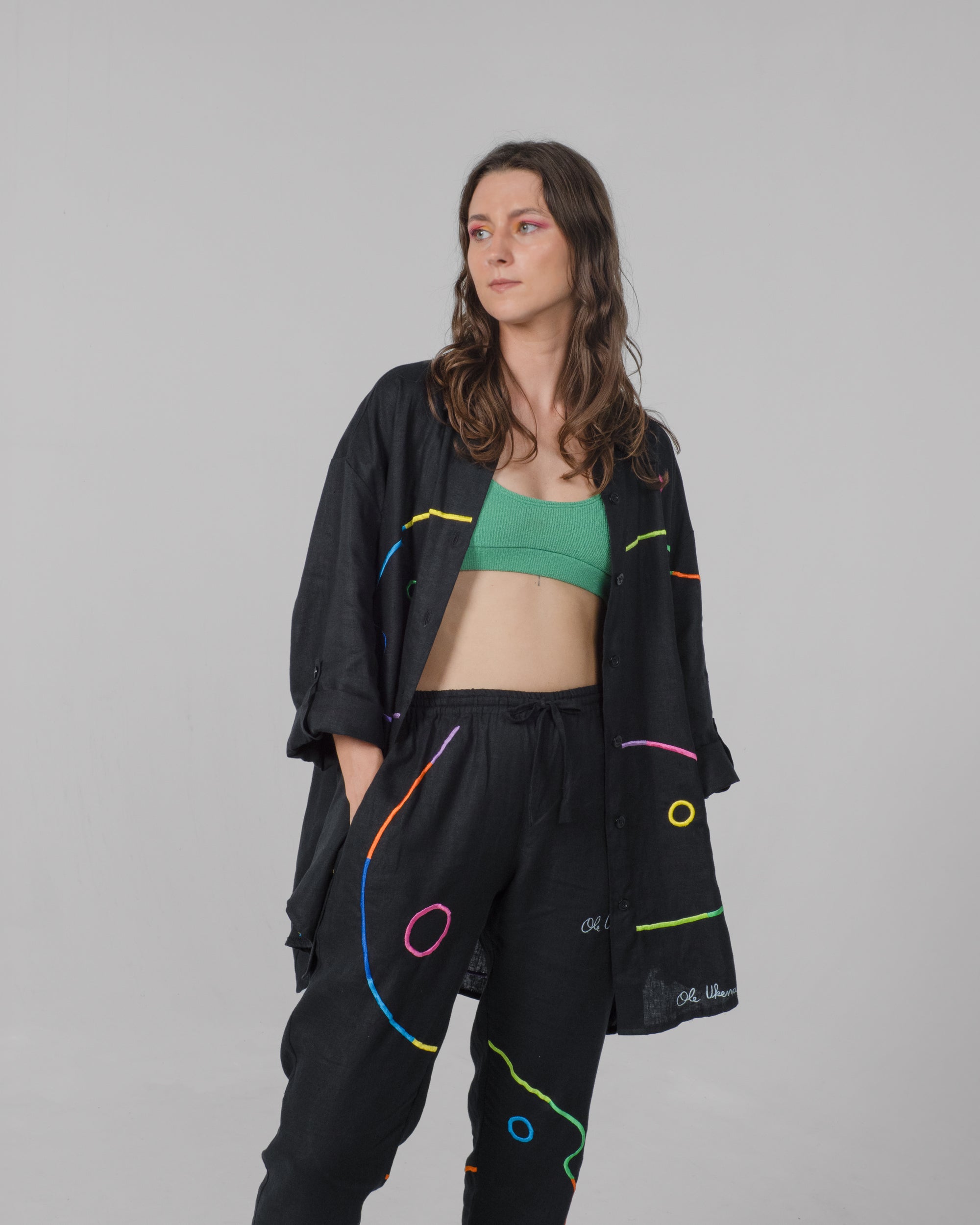 BLACK RAINBOW Modular Unisex Linen Set