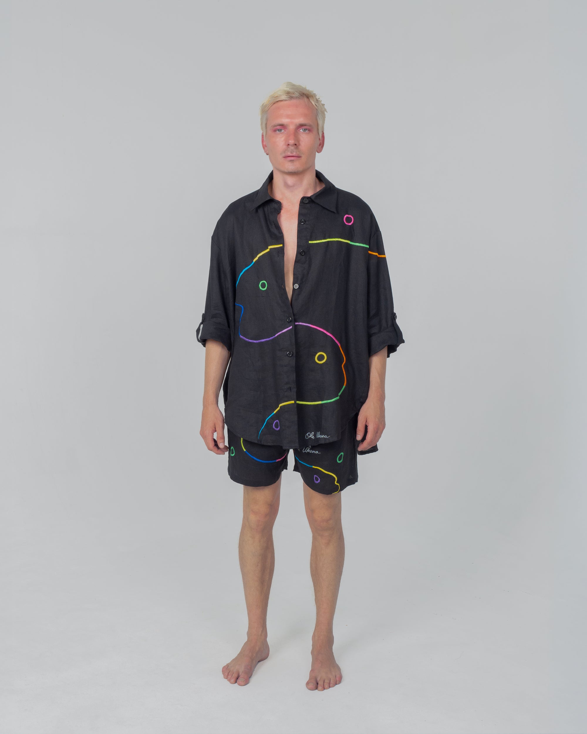 BLACK RAINBOW Modular Unisex Linen Set