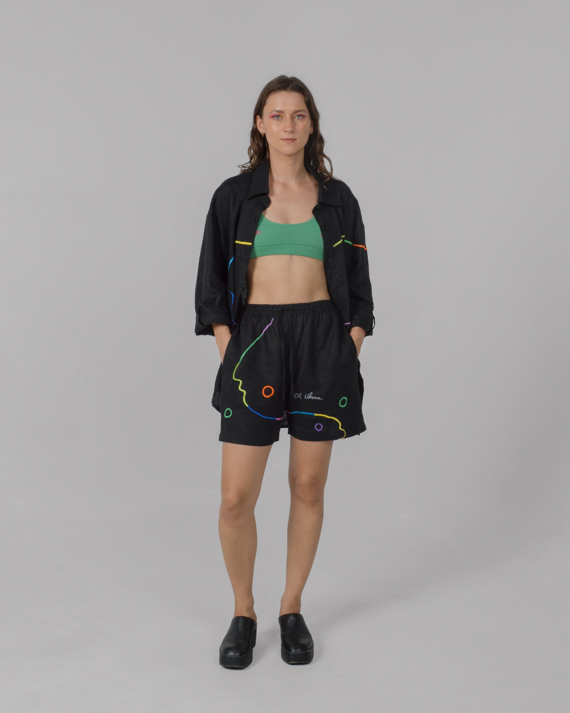 BLACK RAINBOW Modular Unisex Linen Set