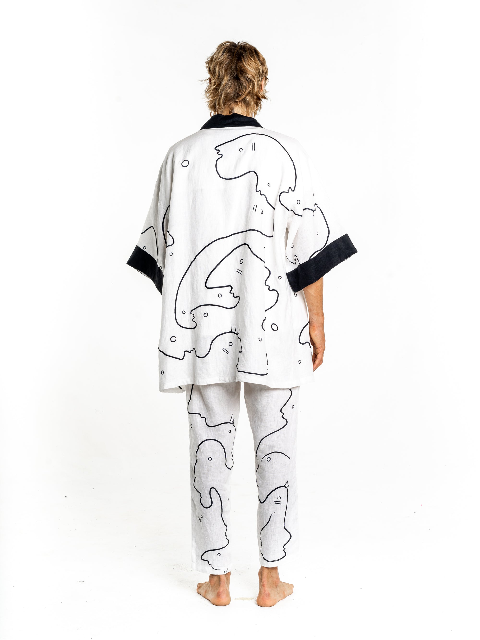 WHITE WORMHOLE Modular Unisex Kimono Set