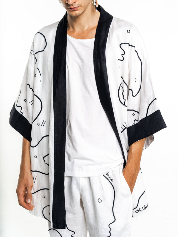 WHITE WORMHOLE Modular Unisex Kimono Set