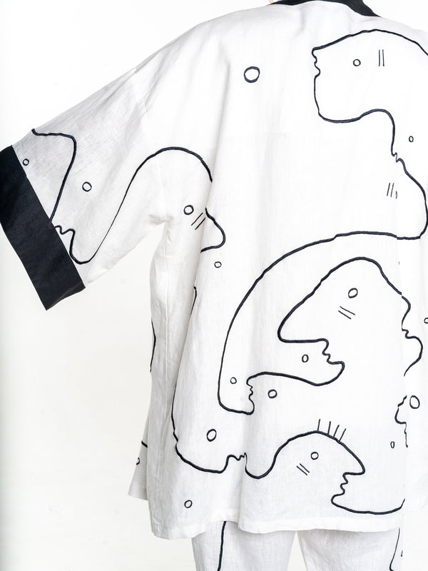 WHITE WORMHOLE Modular Unisex Kimono Set
