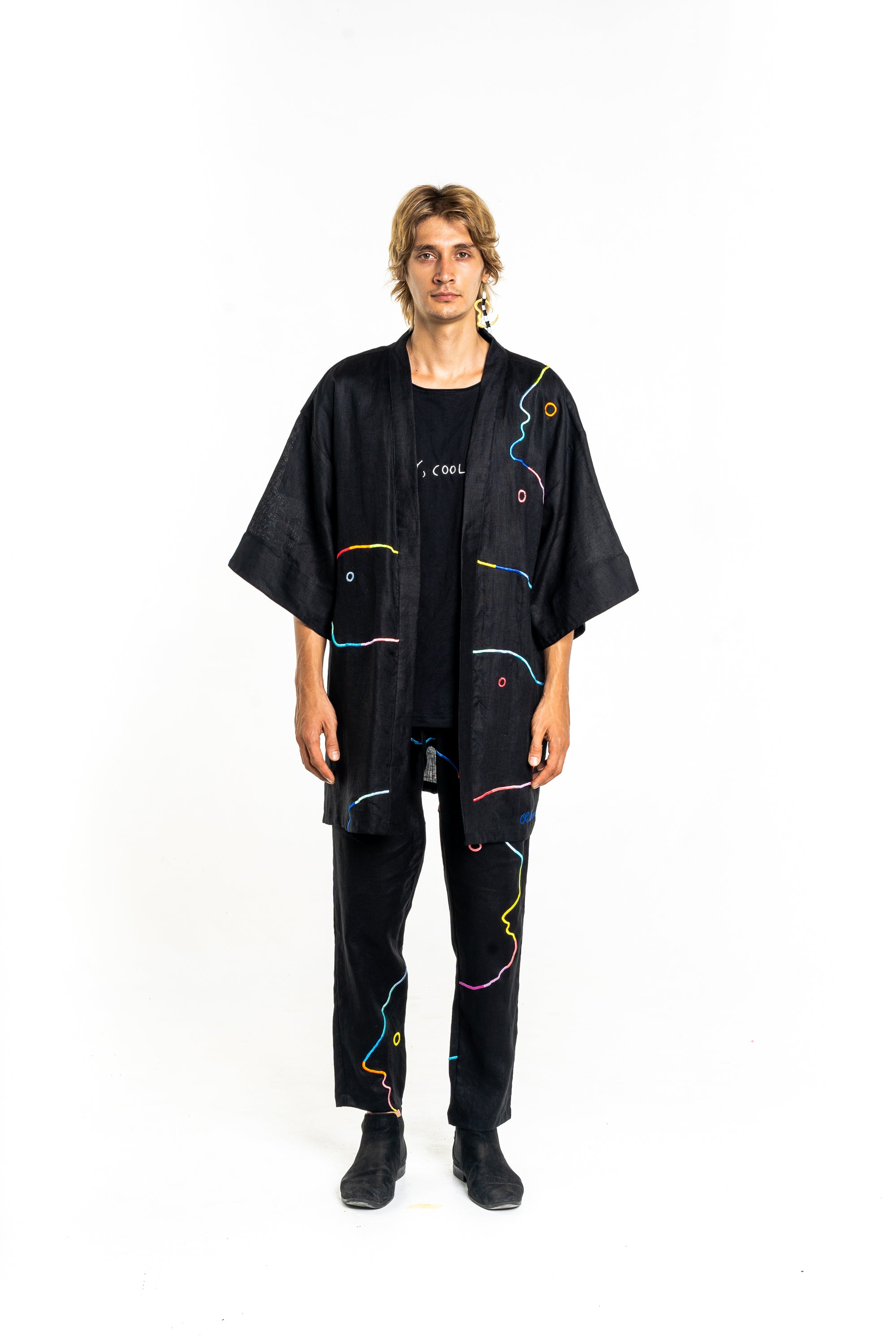 BLACK RAINBOW Modular Unisex Kimono Set