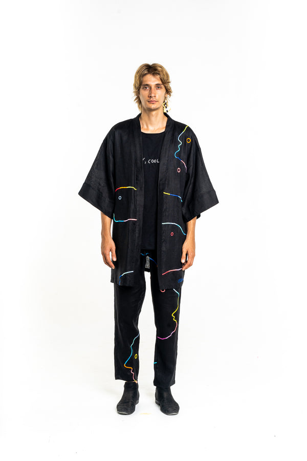 BLACK RAINBOW Modular Unisex Kimono Set