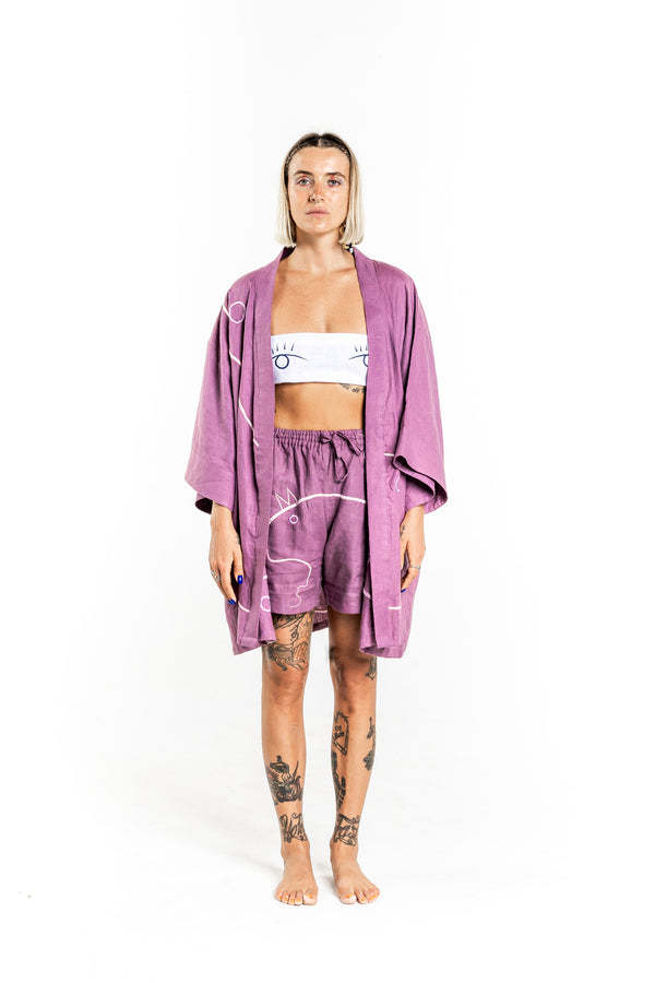 PURPLE VORTEX Modular Unisex Kimono Set