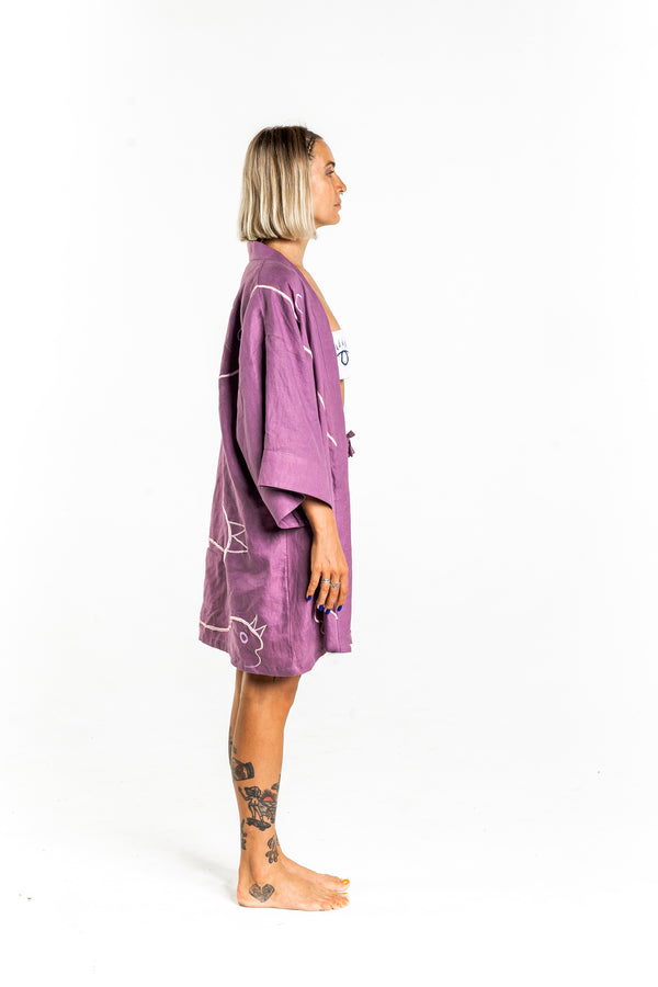 PURPLE VORTEX Modular Unisex Kimono Set
