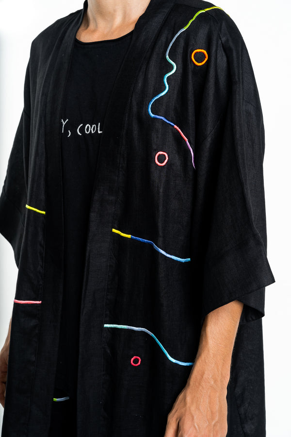 BLACK RAINBOW Modular Unisex Kimono Set