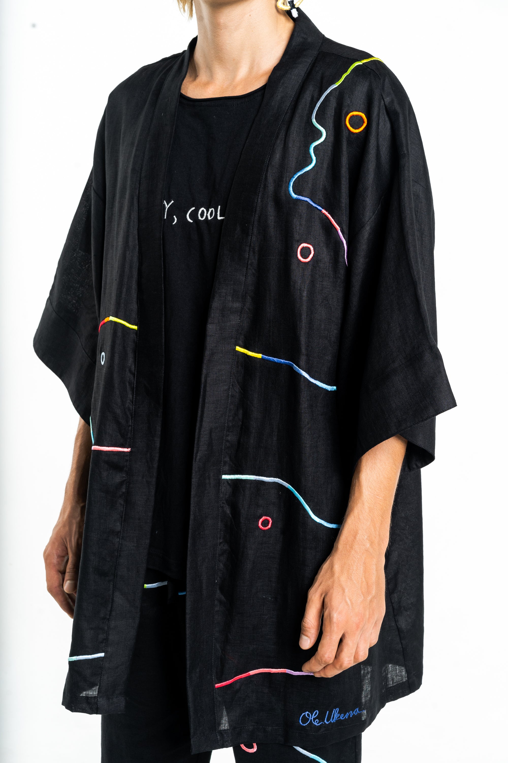 BLACK RAINBOW Modular Unisex Kimono Set