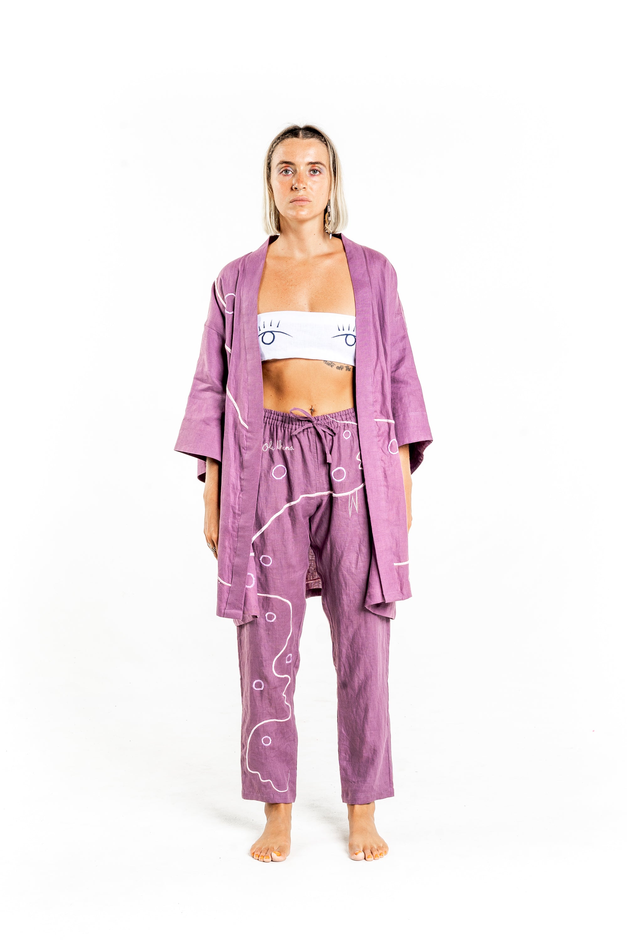 PURPLE VORTEX Modular Unisex Kimono Set