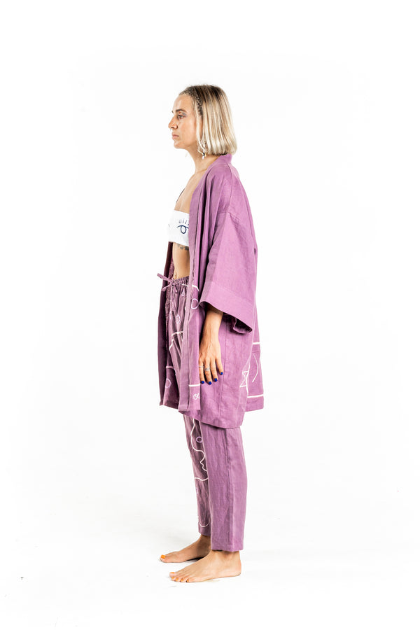 PURPLE VORTEX Modular Unisex Kimono Set