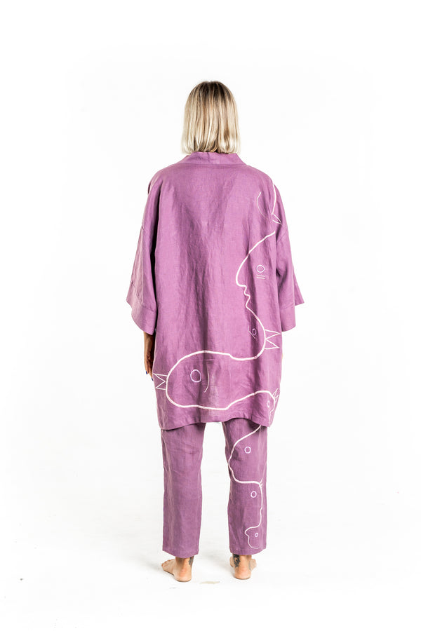 PURPLE VORTEX Modular Unisex Kimono Set