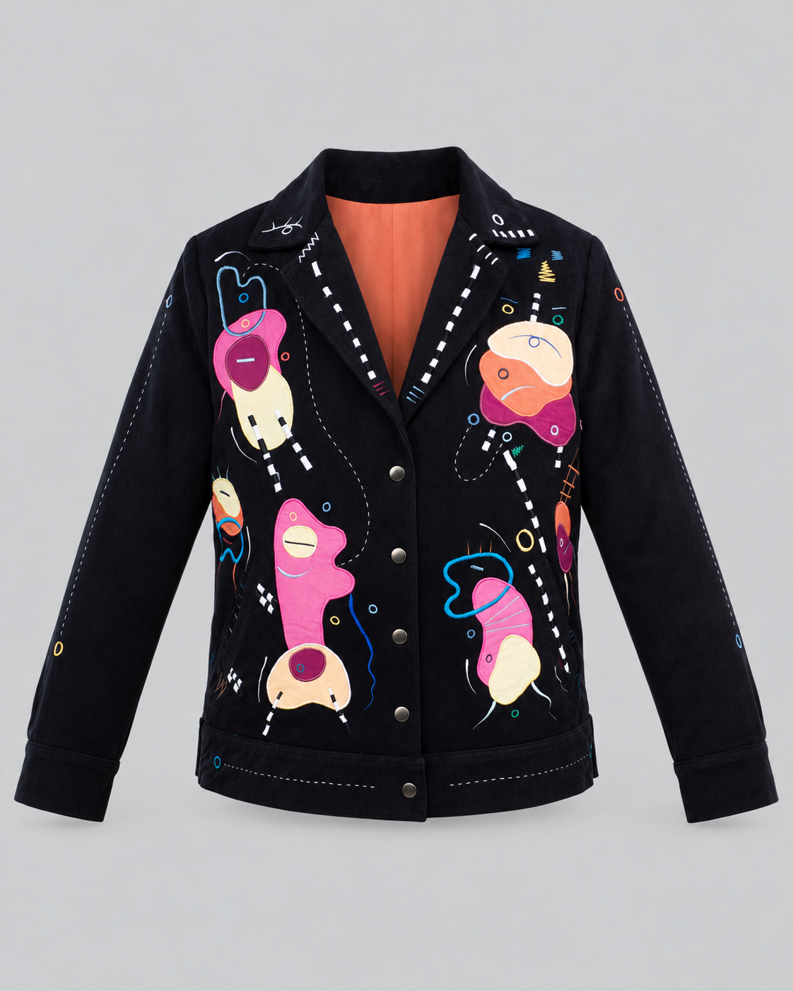 INTROVERTED ALIEN artist jacket, product-only review image on linen grey