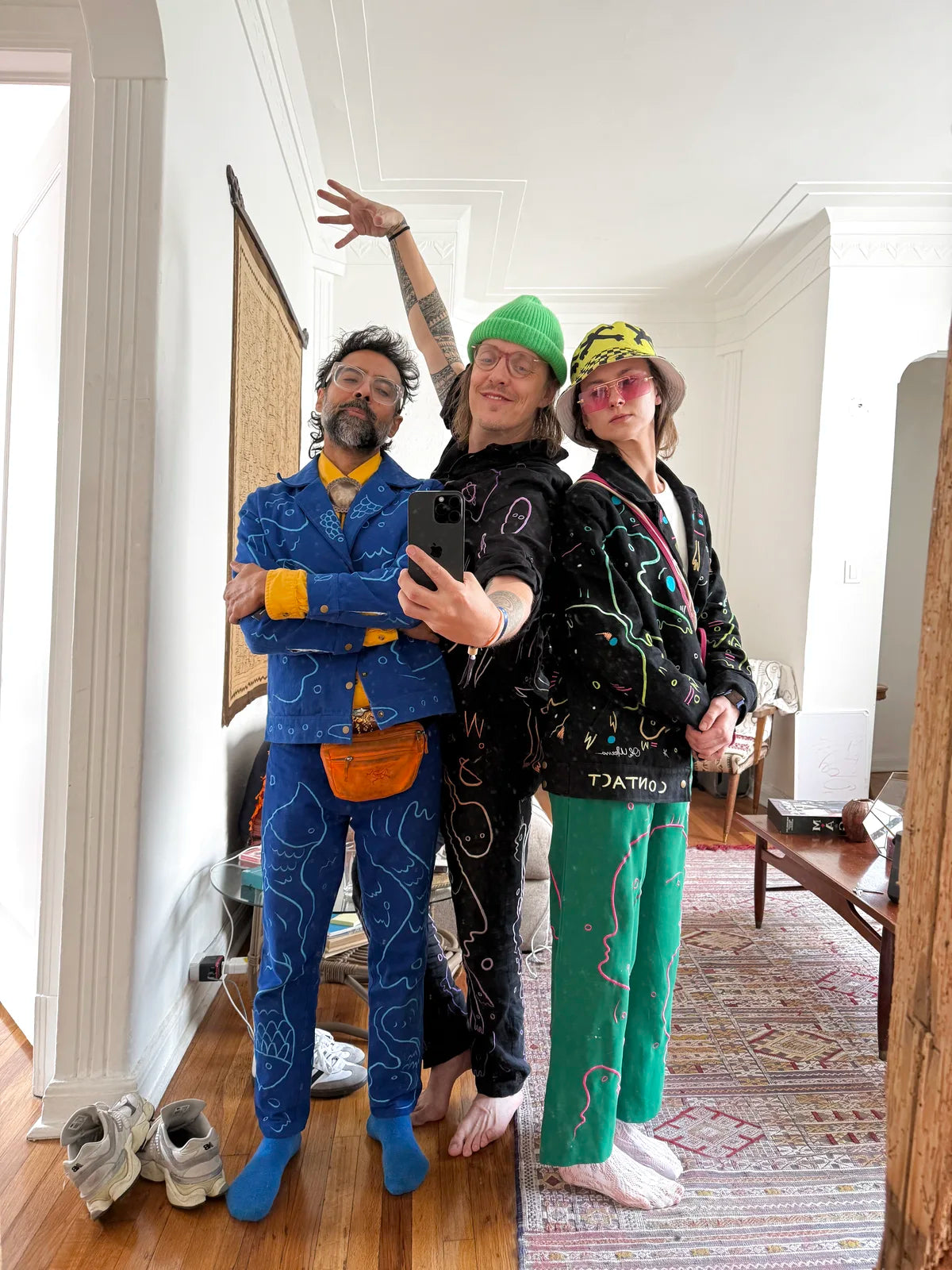 Varun, Ole and Morta together in a Mexico City hallway