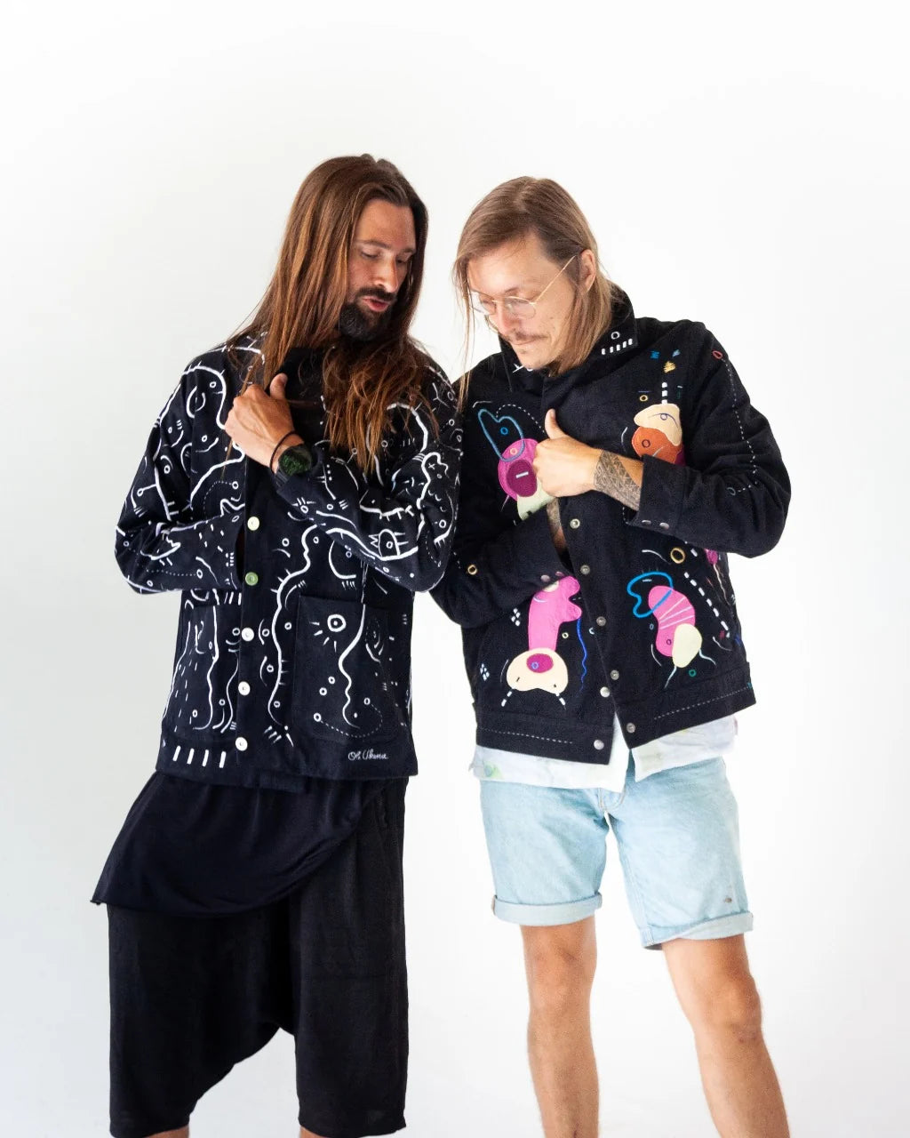 Jessey Cinis and Ole wearing related UKENA jackets in Bali
