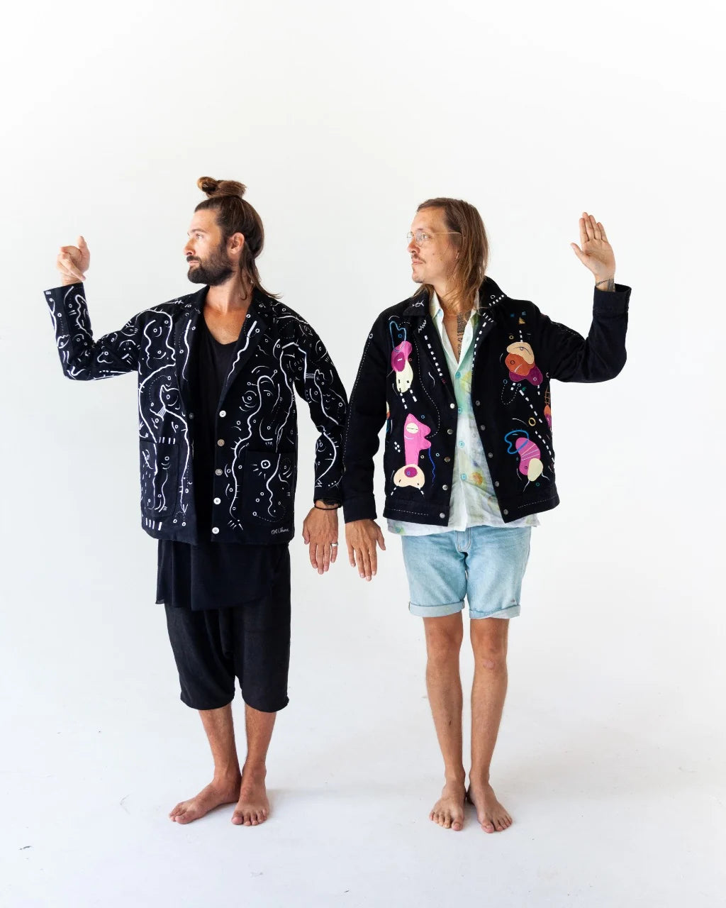 Jessey Cinis and Ole wearing related UKENA jackets in Bali