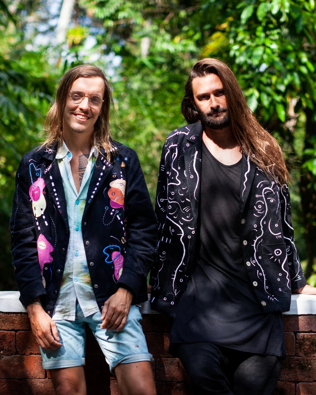 Jessey Cinis and Ole wearing related UKENA jackets in Bali