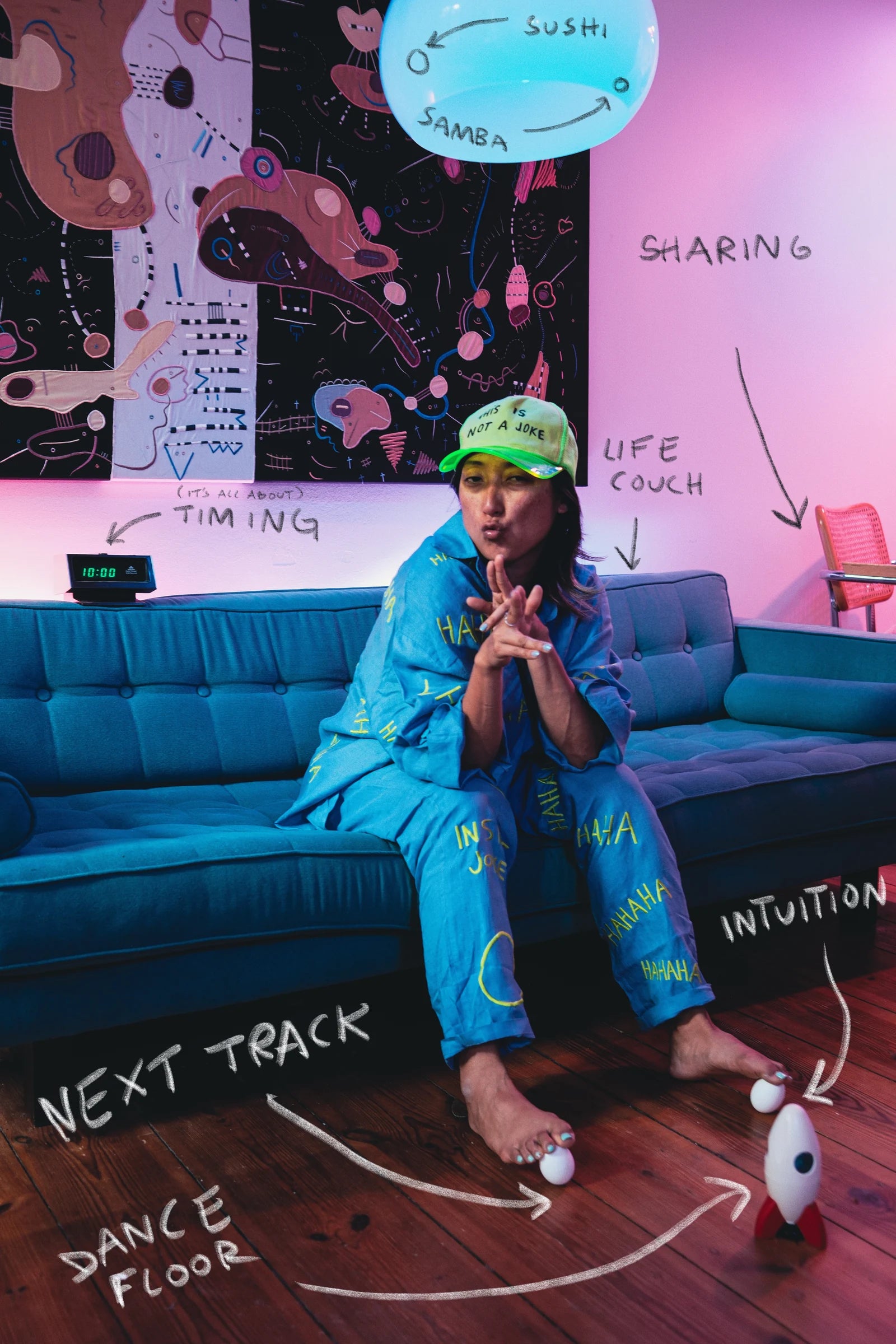 KOTOE surrounded by handwritten notes, arrows and drawings