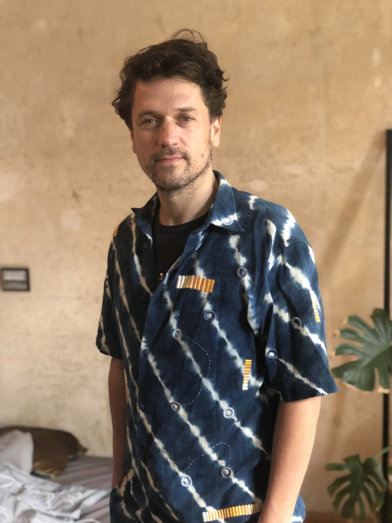 Nico Stojan wearing UKENA in the studio, at home or while playing music