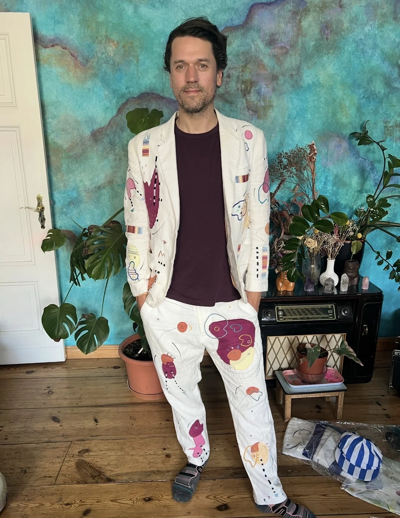 Nico Stojan wearing UKENA in the studio, at home or while playing music