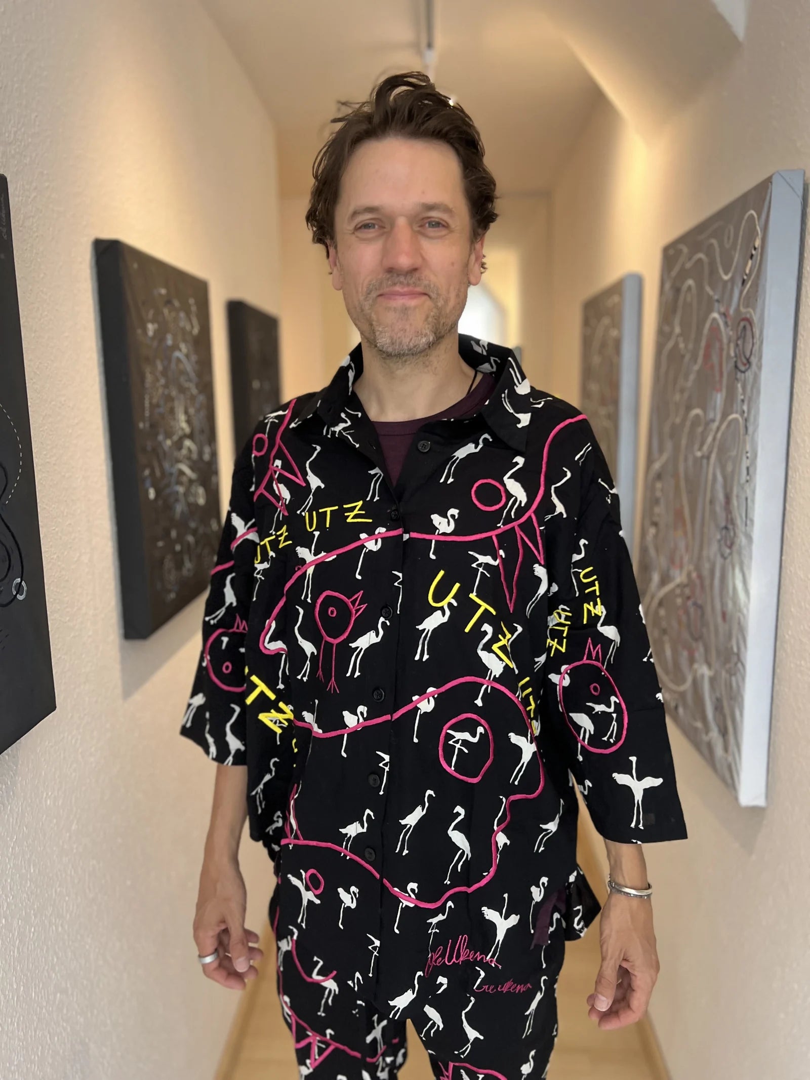 Nico Stojan wearing UKENA in the studio, at home or while playing music