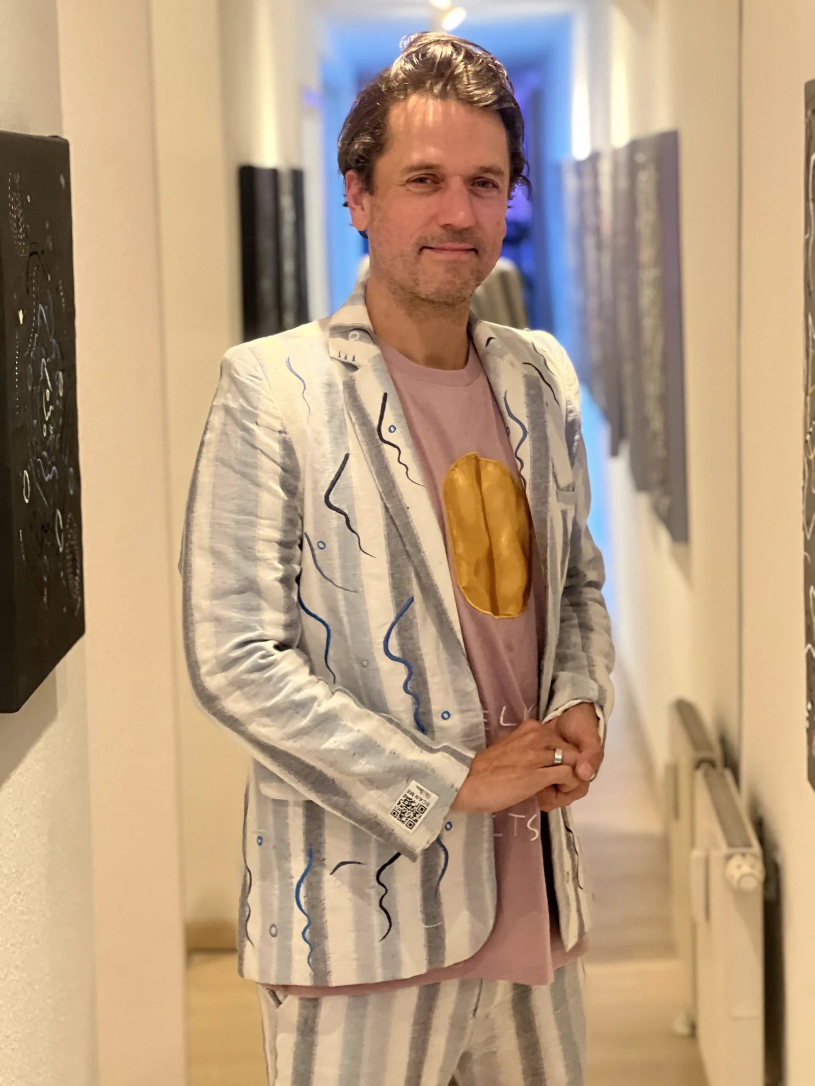 Nico Stojan wearing UKENA in the studio, at home or while playing music