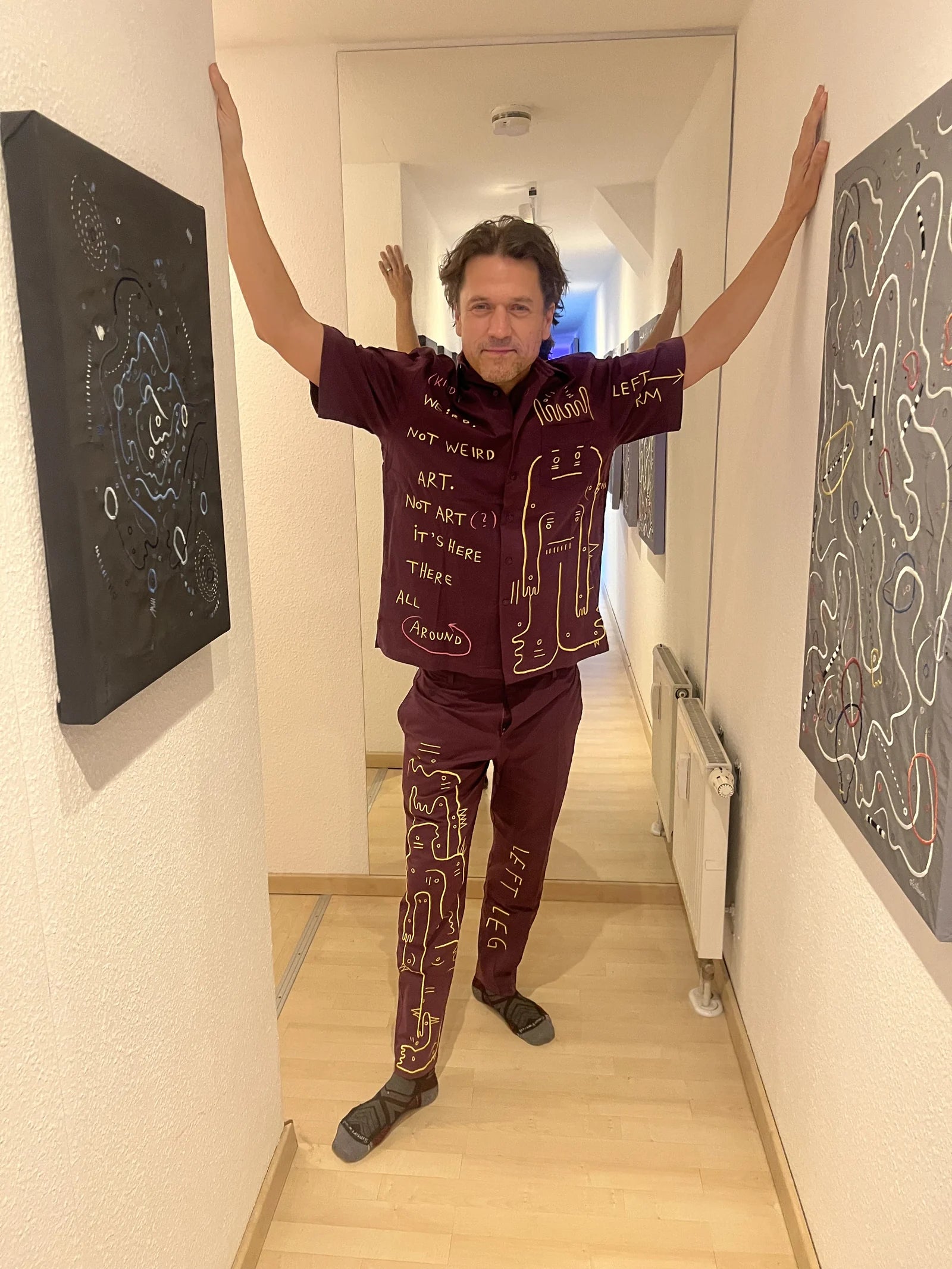 Nico Stojan wearing UKENA in the studio, at home or while playing music