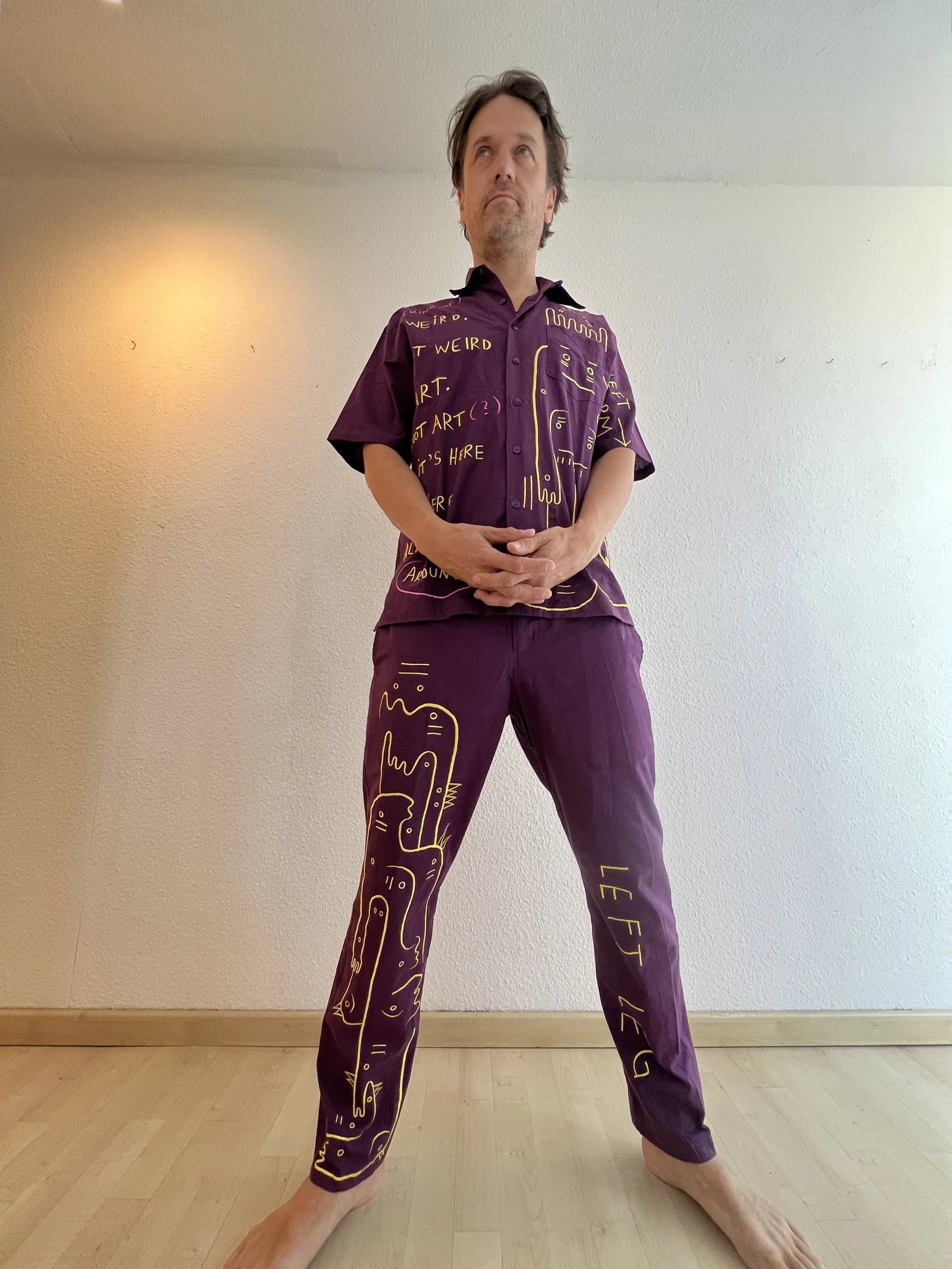 Nico Stojan wearing UKENA in the studio, at home or while playing music