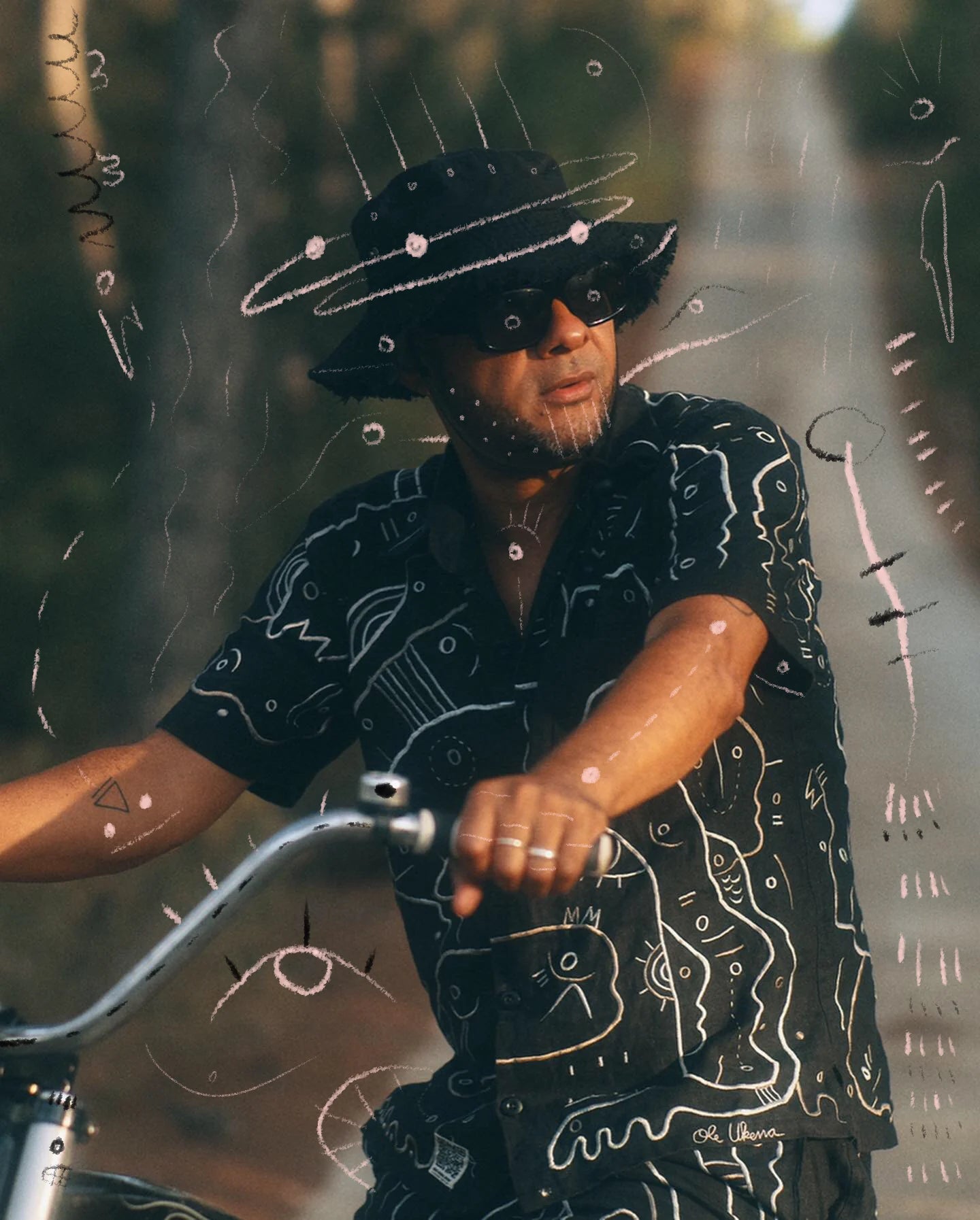 George Evelyn wearing UKENA in a Nightmares on Wax portrait