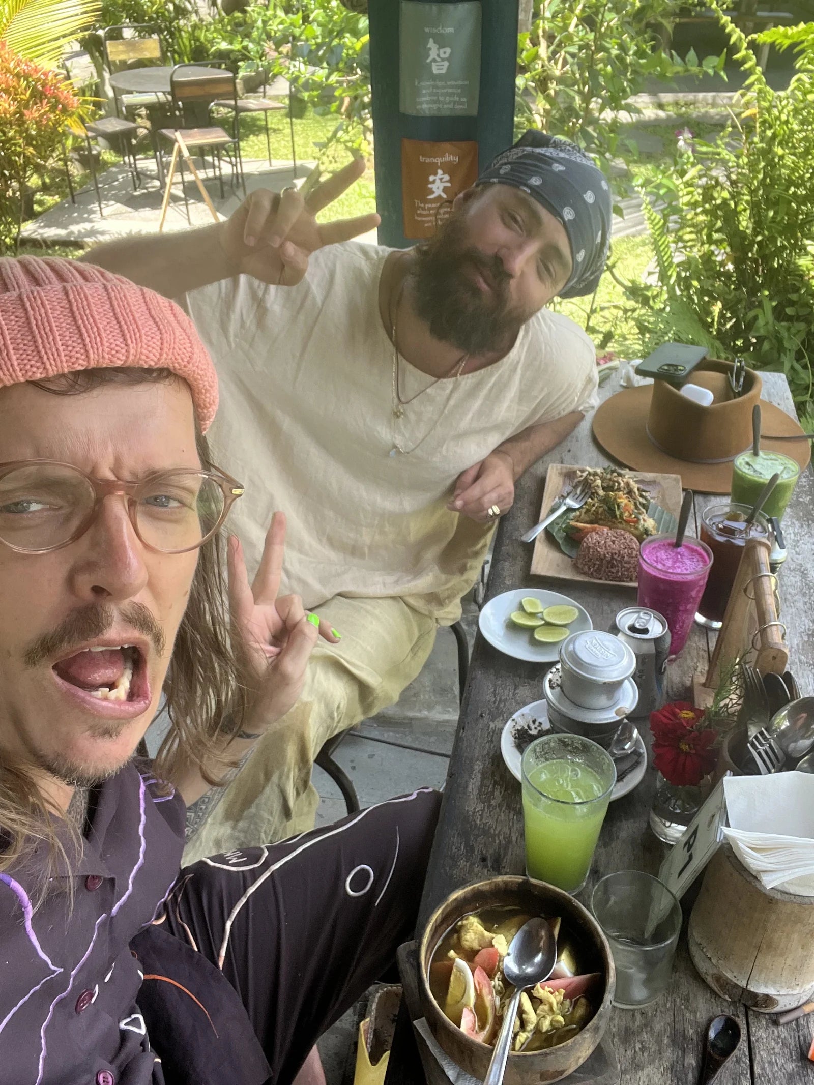 Ole and RY X sharing lunch in Bali